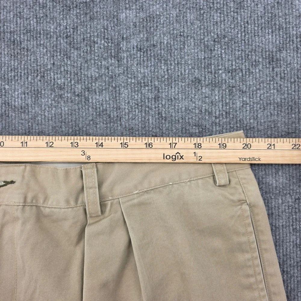 Orvis Mens 42 Pleated Khaki Chino Pants Heavy Cotton Twill Cuffed Tan Tailored